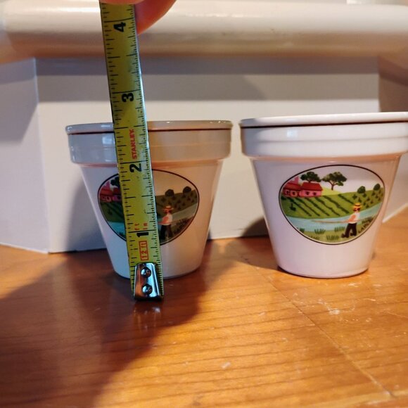 Set of 2 Villeroy & Boch Naif Fisherman Small Flower Pots NO Saucers - Picture 4 of 6